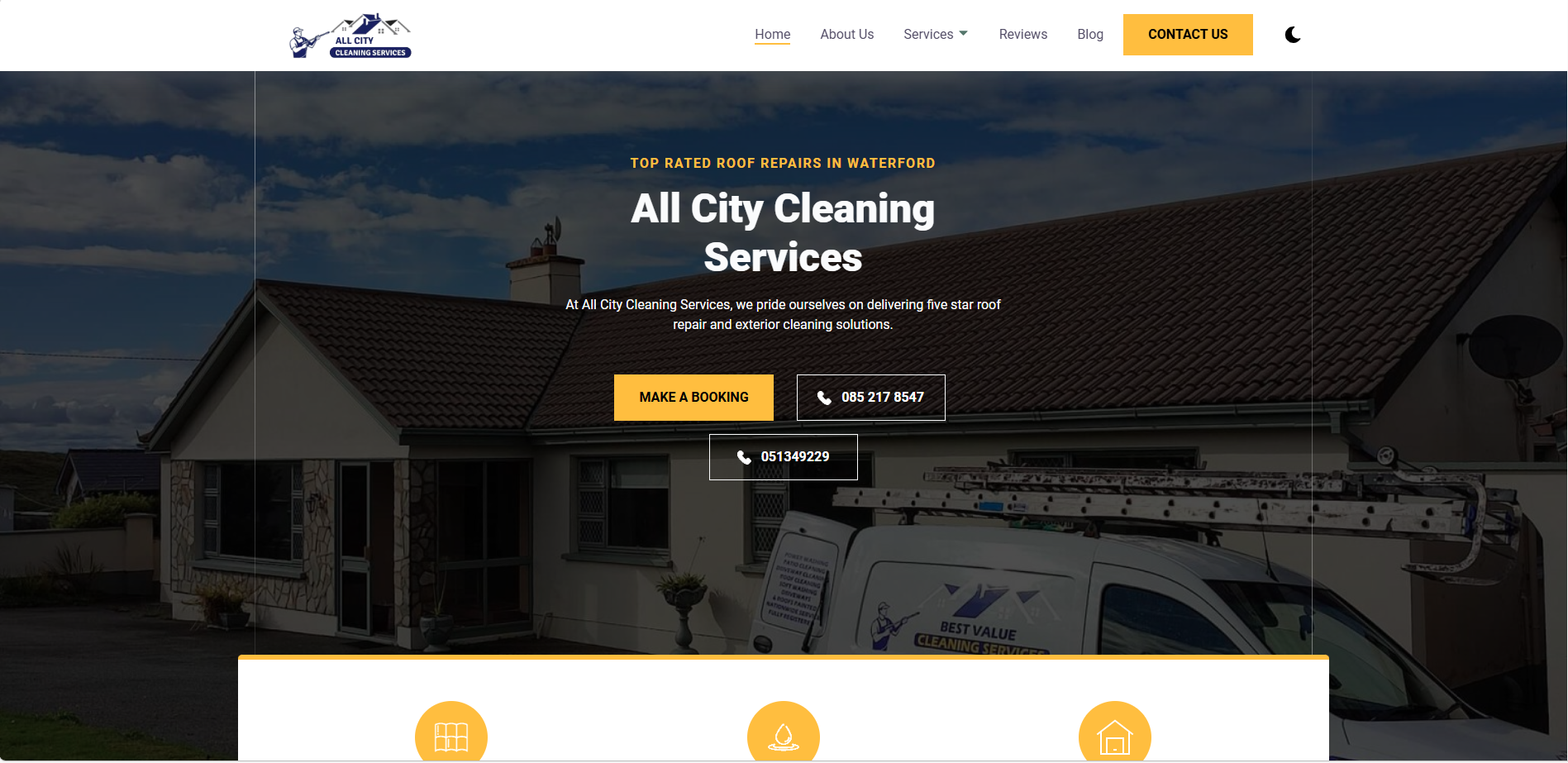 Web design project for a roofing company