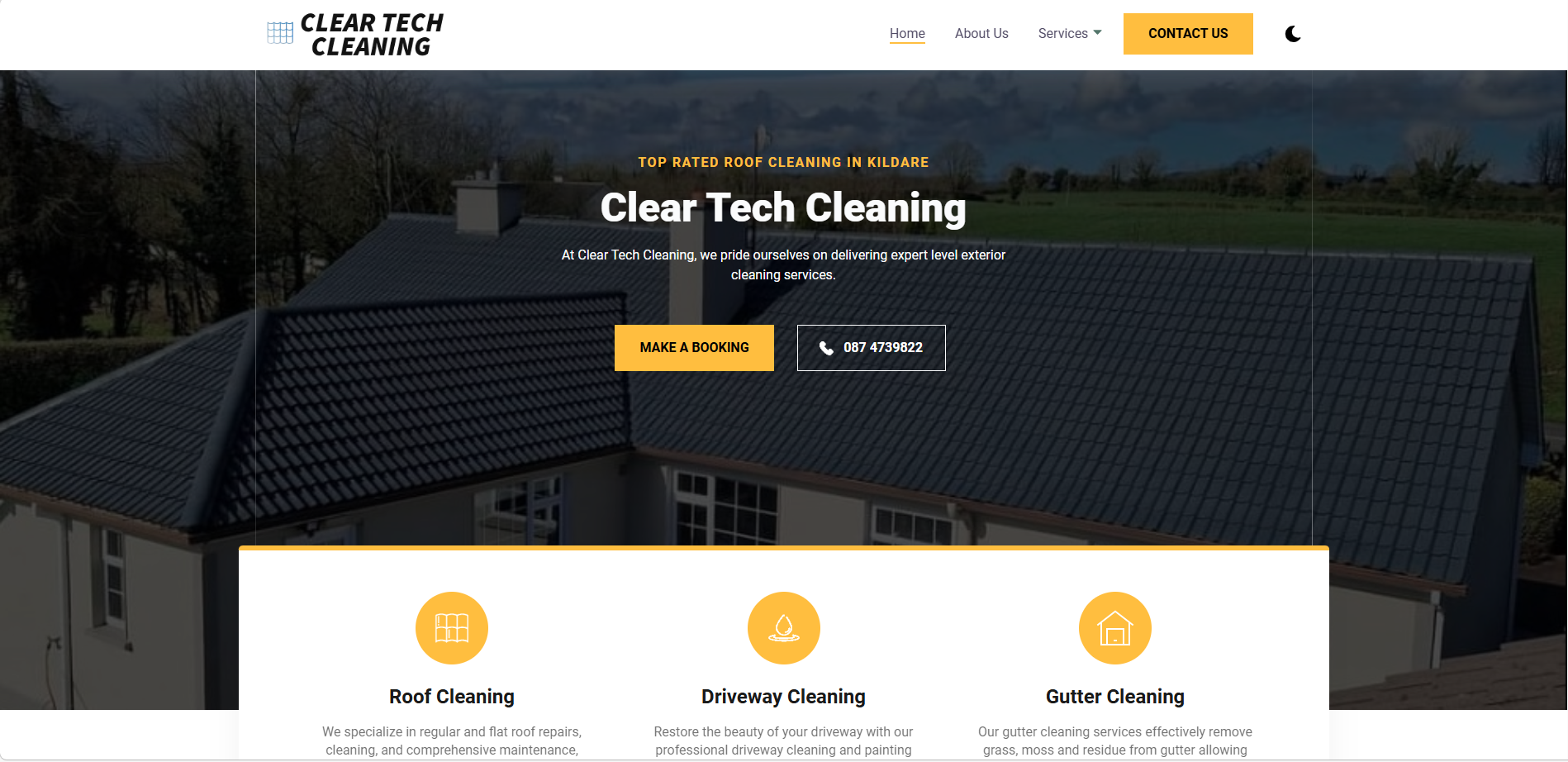 Web design project for a roofing company