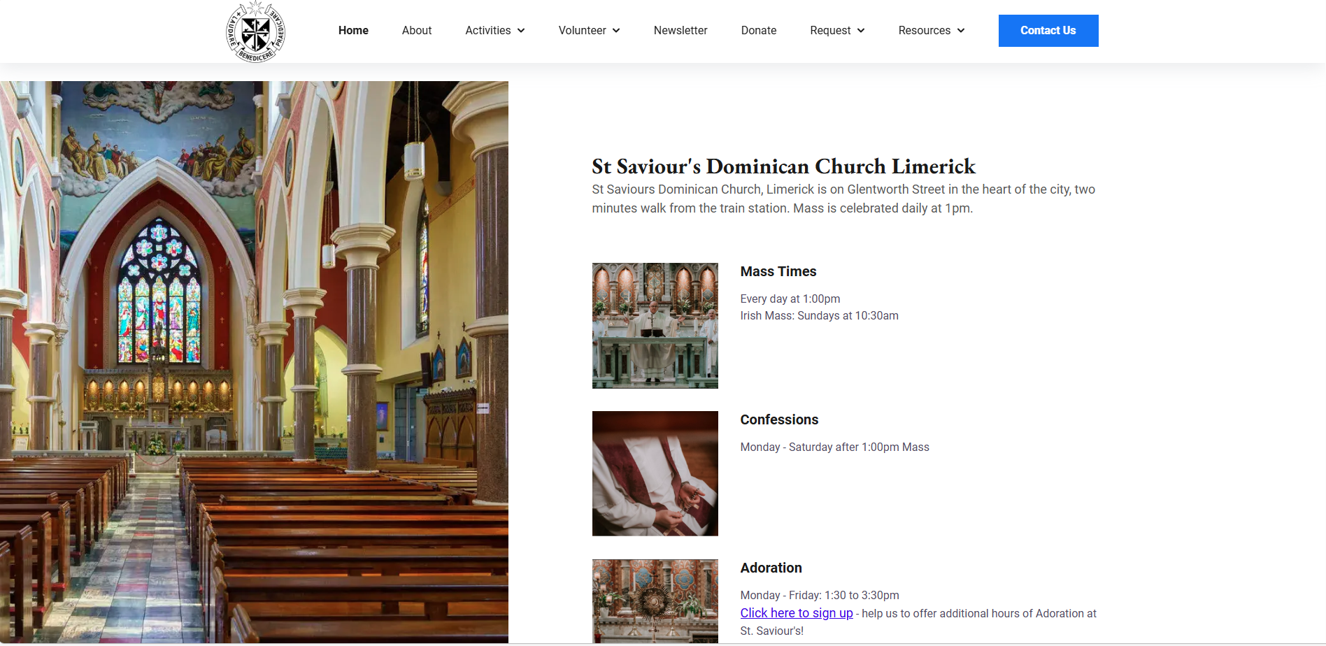 Web design project a local church